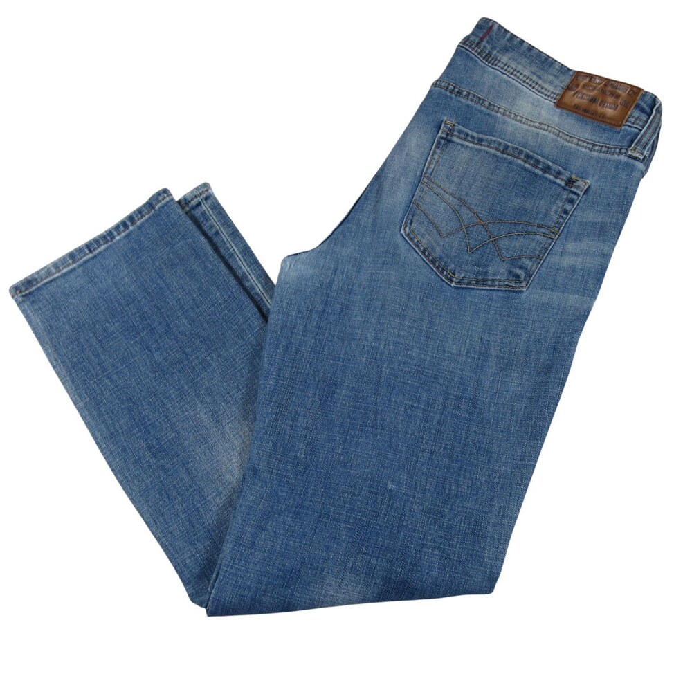Seven7 Mens Jeans 34 x 30 Straight Fit Light Blue Cotton Pocket Pockets Medium